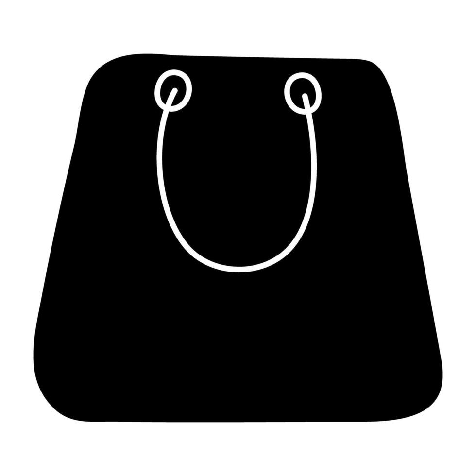 un sólido diseño icono de bolso vector