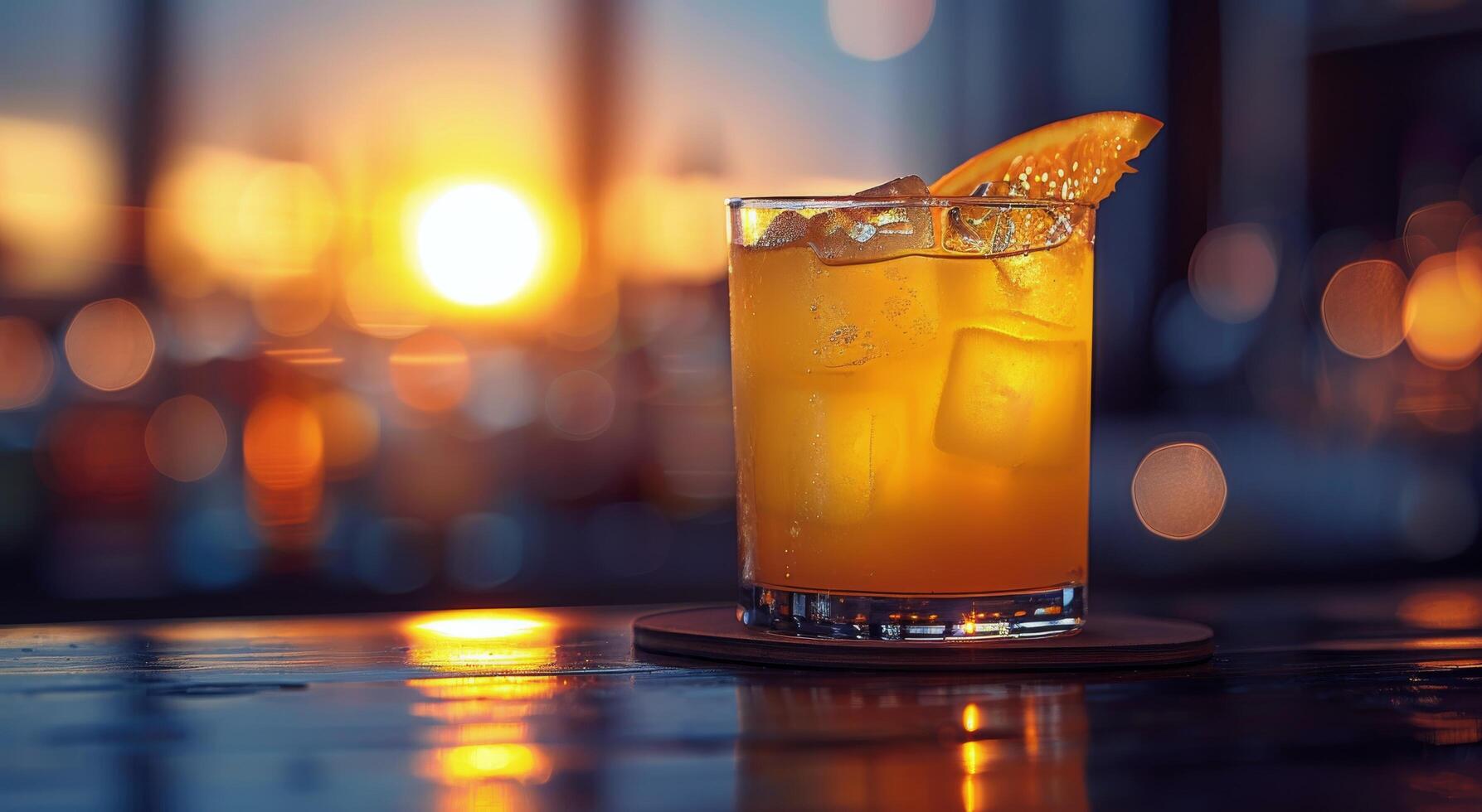 AI generated Close Up of a Drink on a Table photo