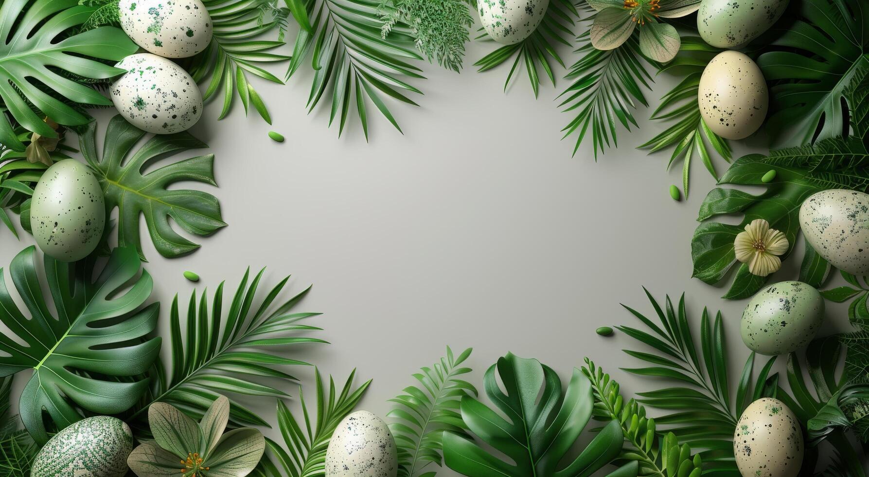 AI generated Egg and Palm Leaf Wreath photo