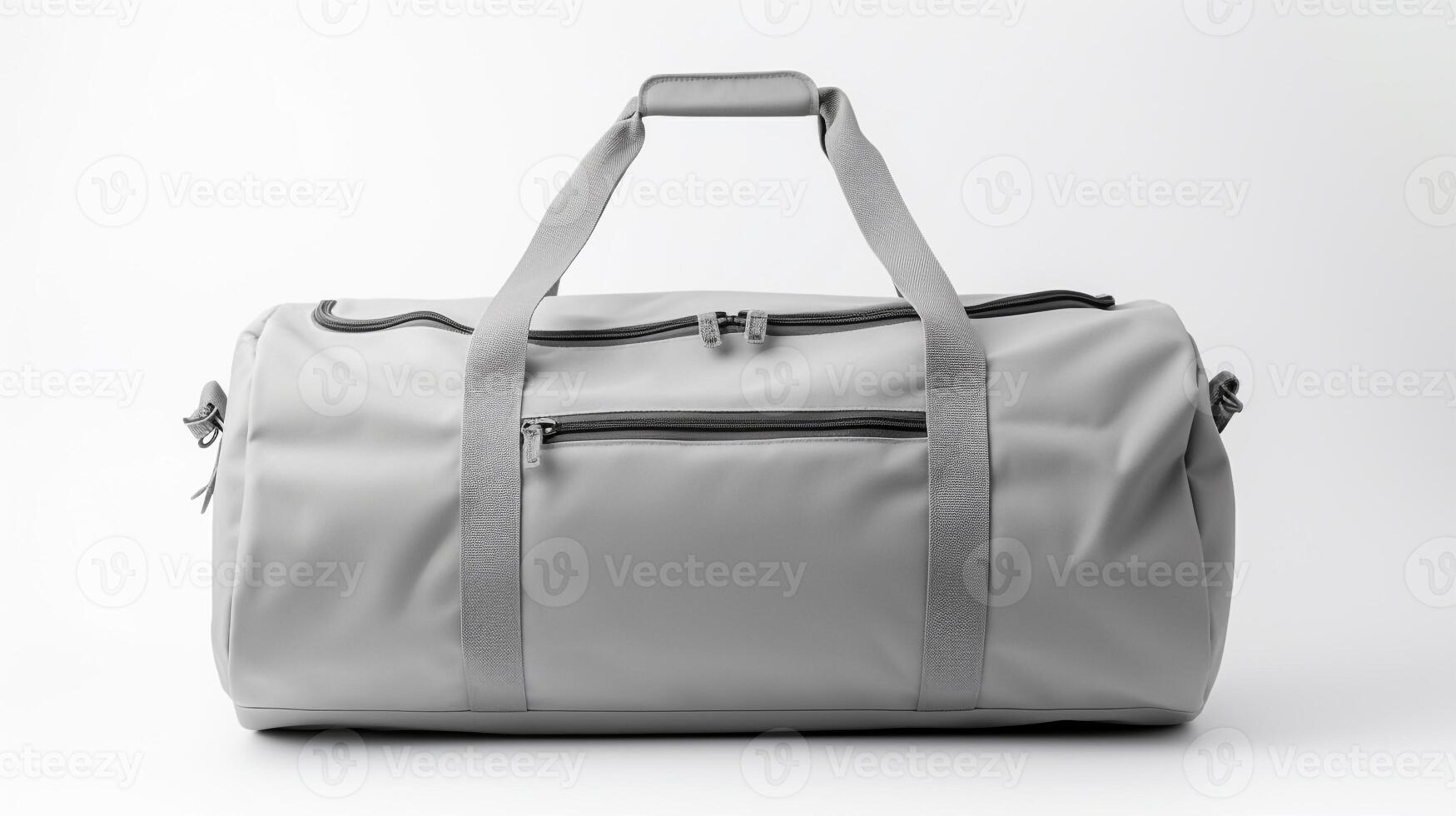 AI generated Gray Duffel Bag isolated on white background with copy space for advertisement. AI Generated photo