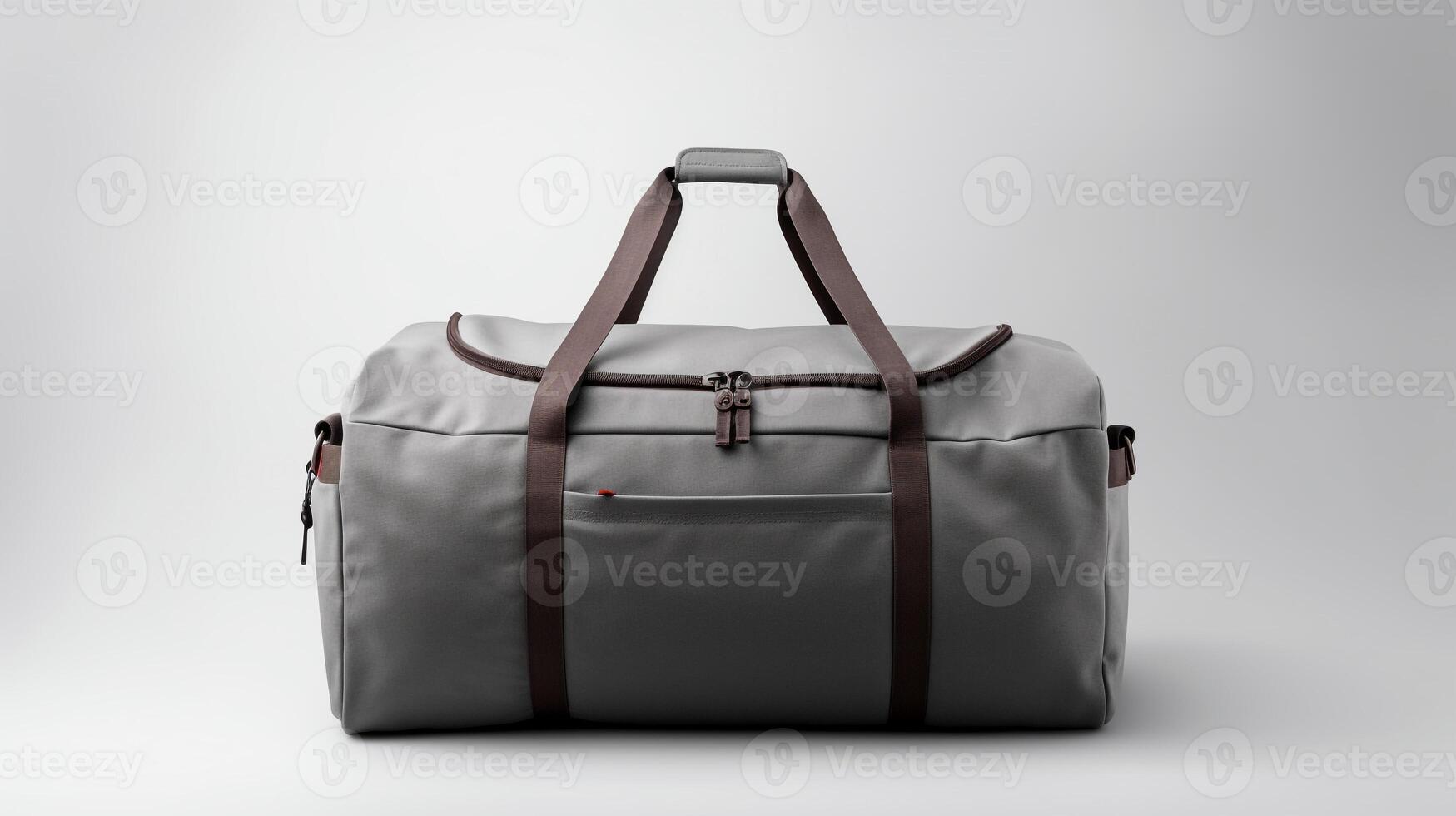 AI generated Gray Duffel Bag isolated on white background with copy space for advertisement. AI Generated photo