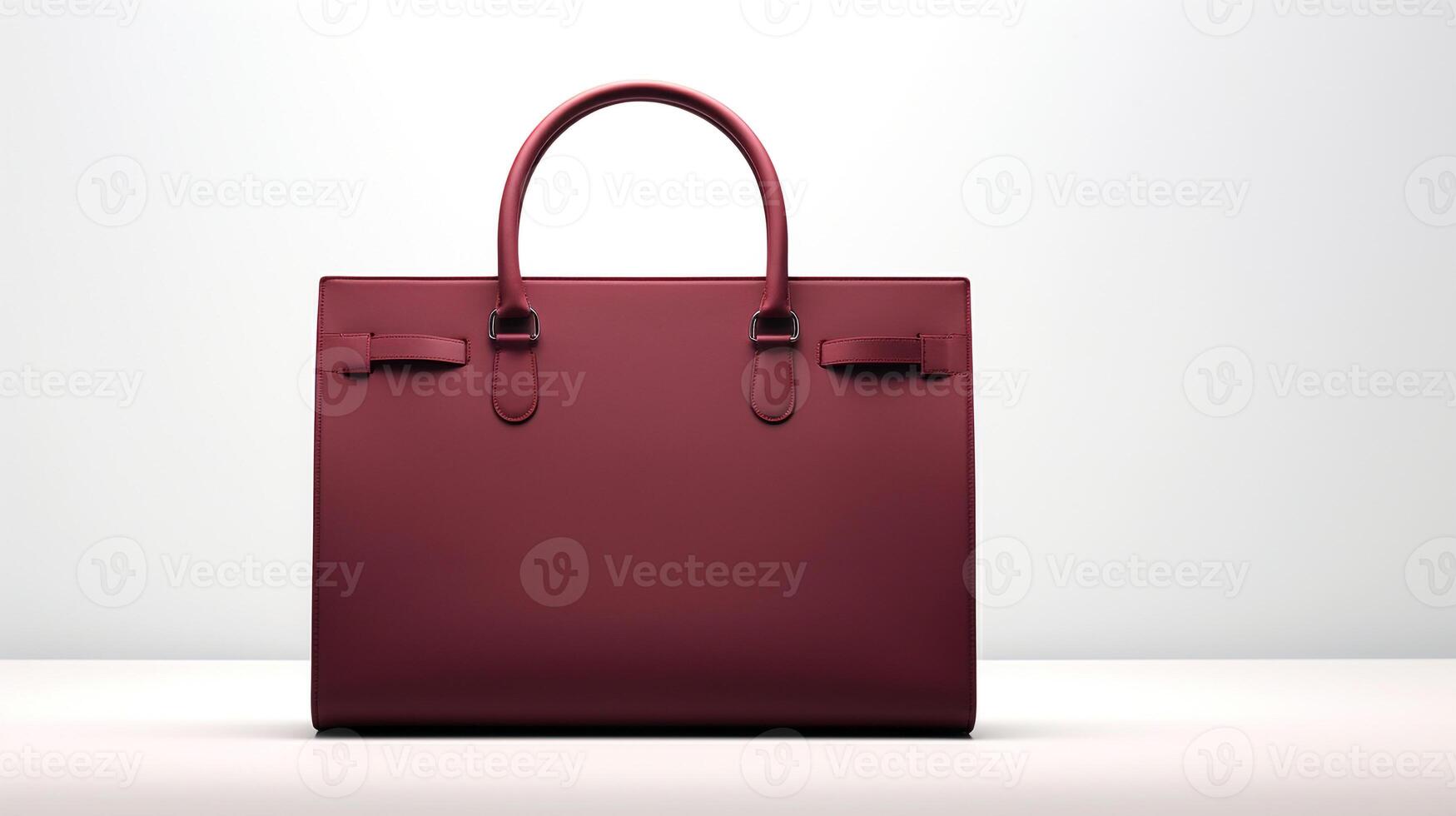 AI generated Burgundy Satchel Bag isolated on white background with copy space for advertisement. AI Generated photo