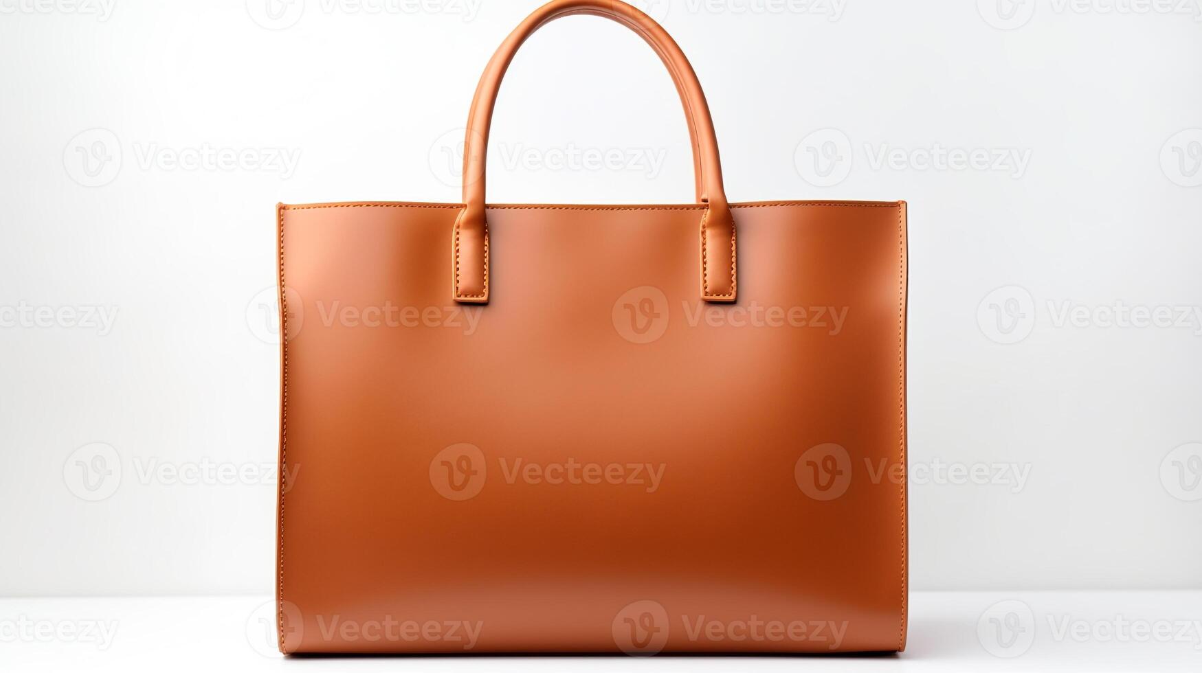 AI generated Camel Leather Bag isolated on white background with copy space for advertisement. AI Generated photo