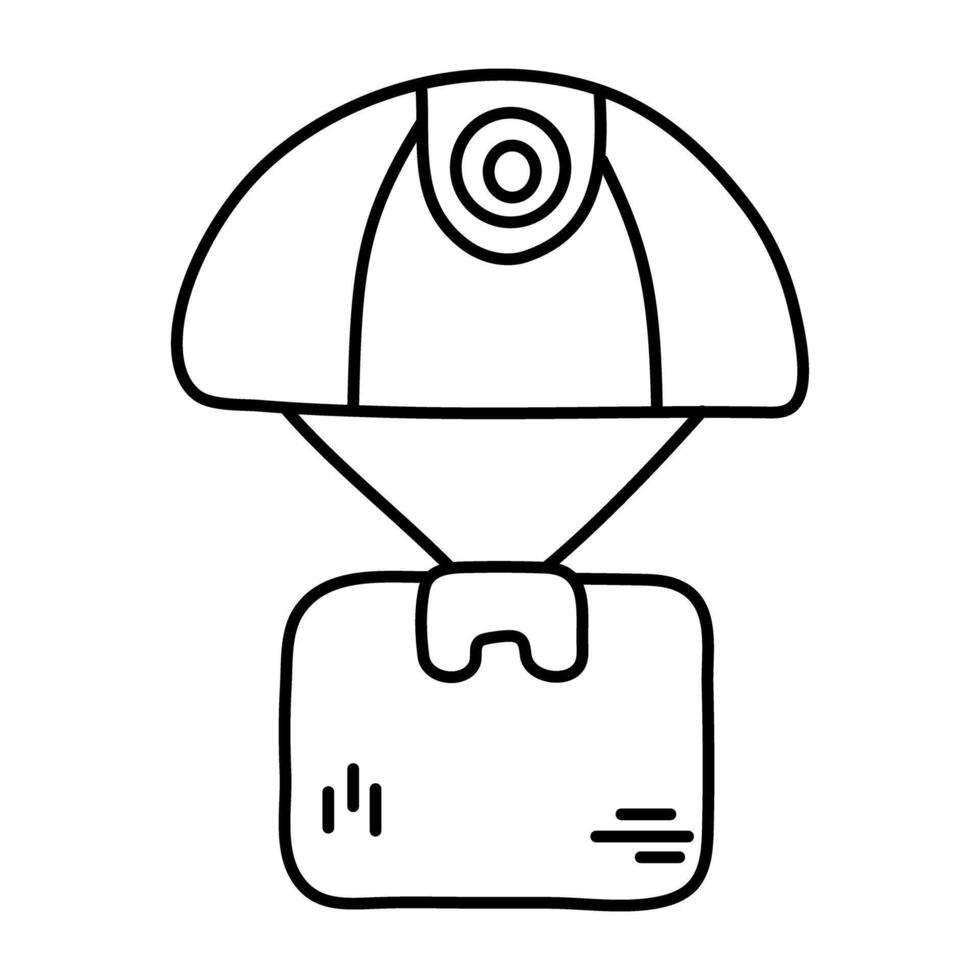 An icon design of parachute delivery vector