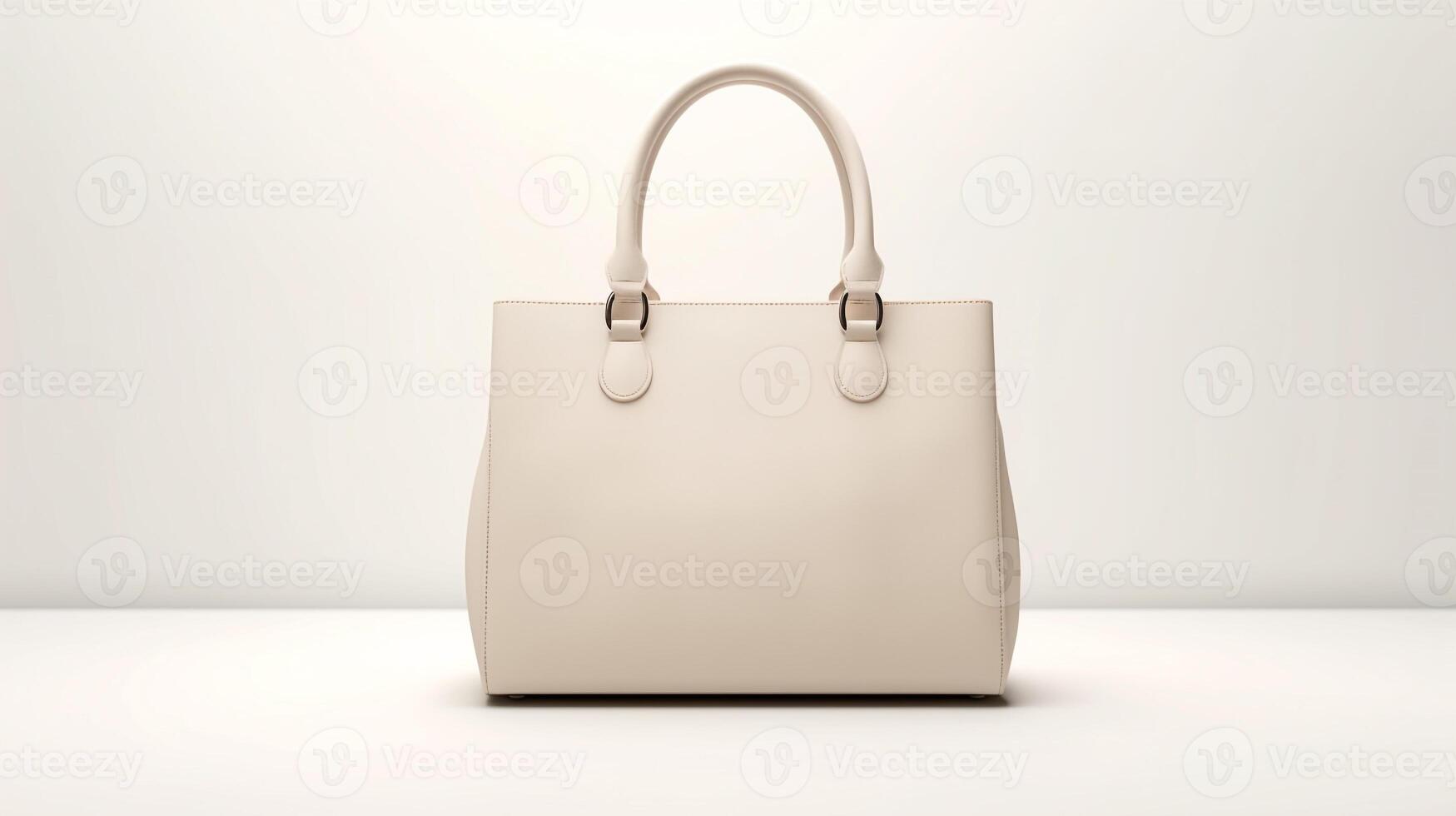 AI generated Cream Leather Bag isolated on white background with copy space for advertisement. AI Generated photo