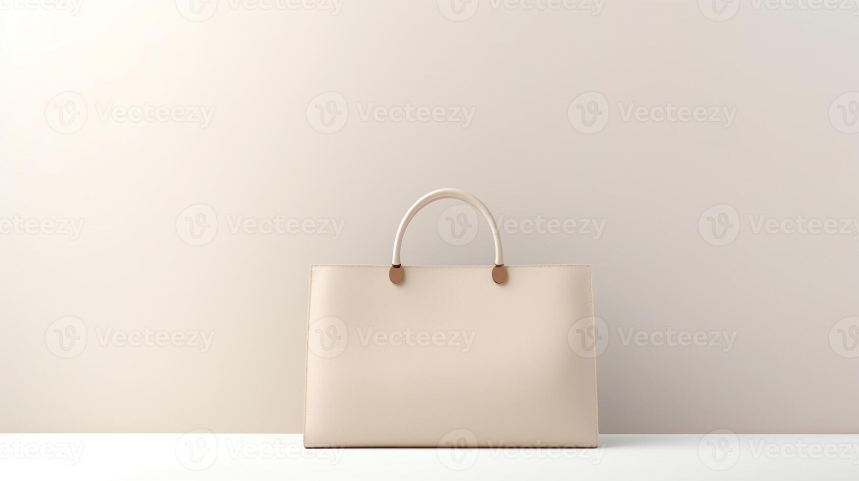 AI generated Cream Leather Bag isolated on white background with copy space for advertisement. AI Generated photo