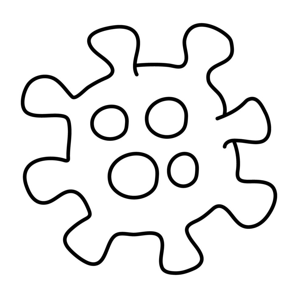 A linear design icon of COVID-19 vector