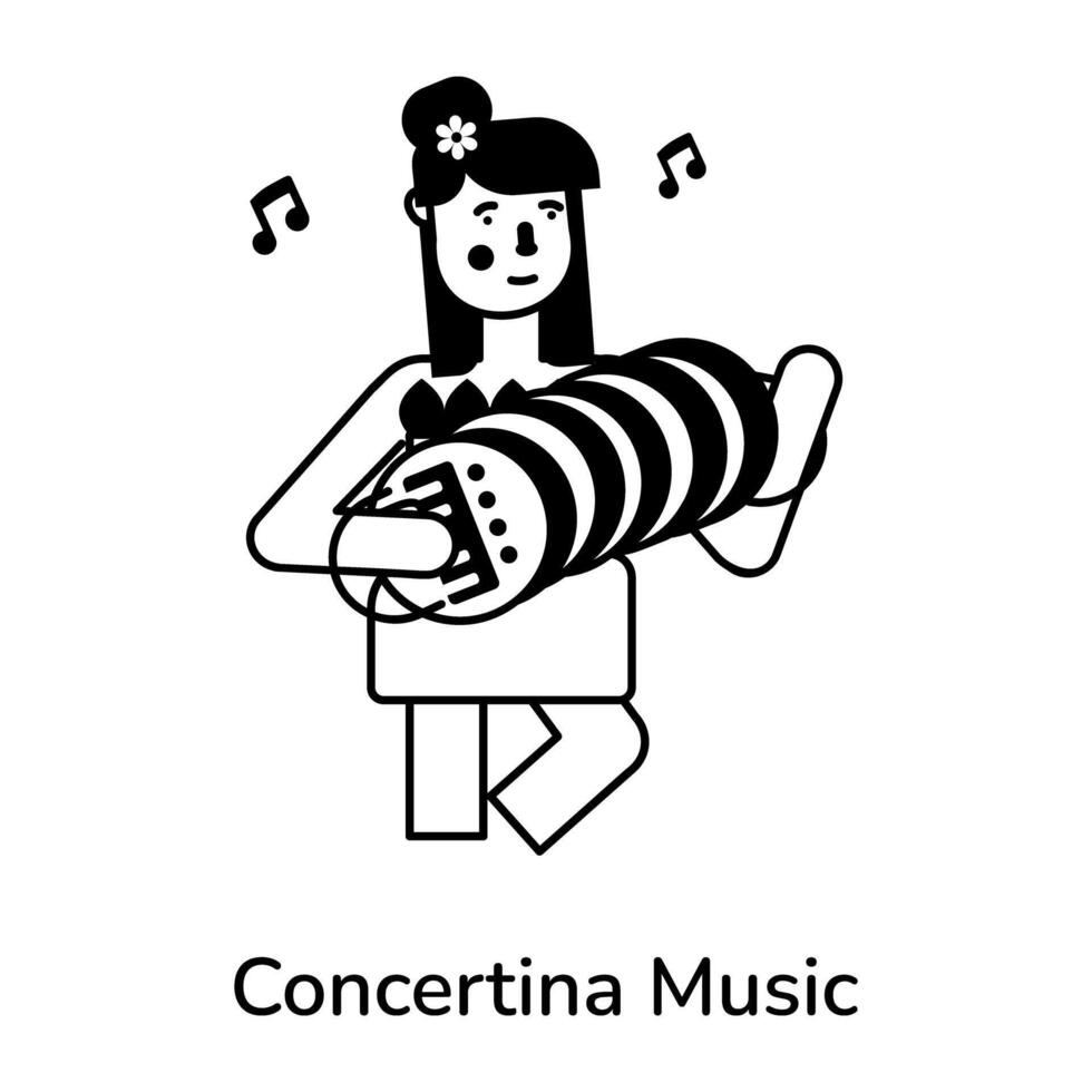 Trendy Concertina Music vector
