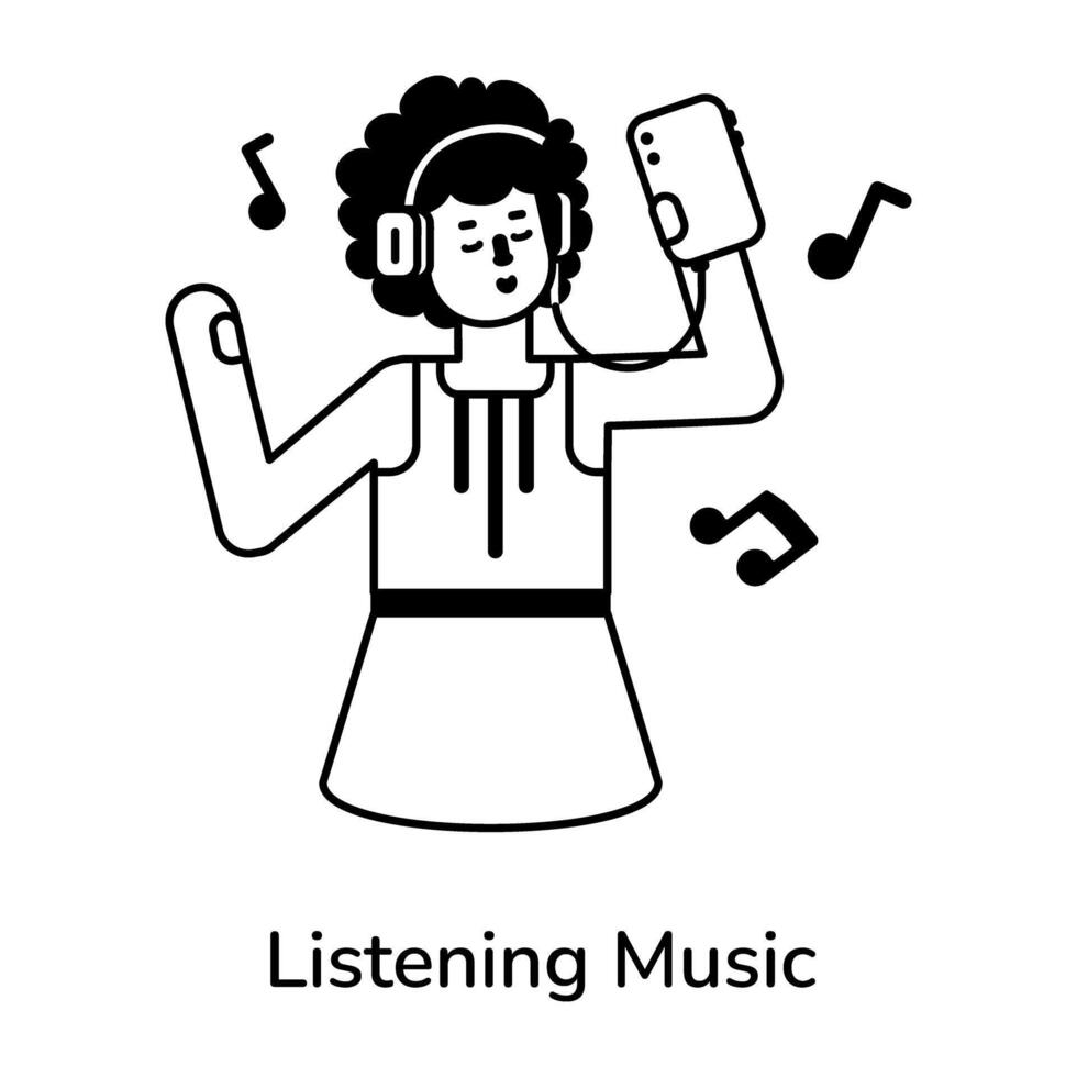 Trendy Listening Music vector