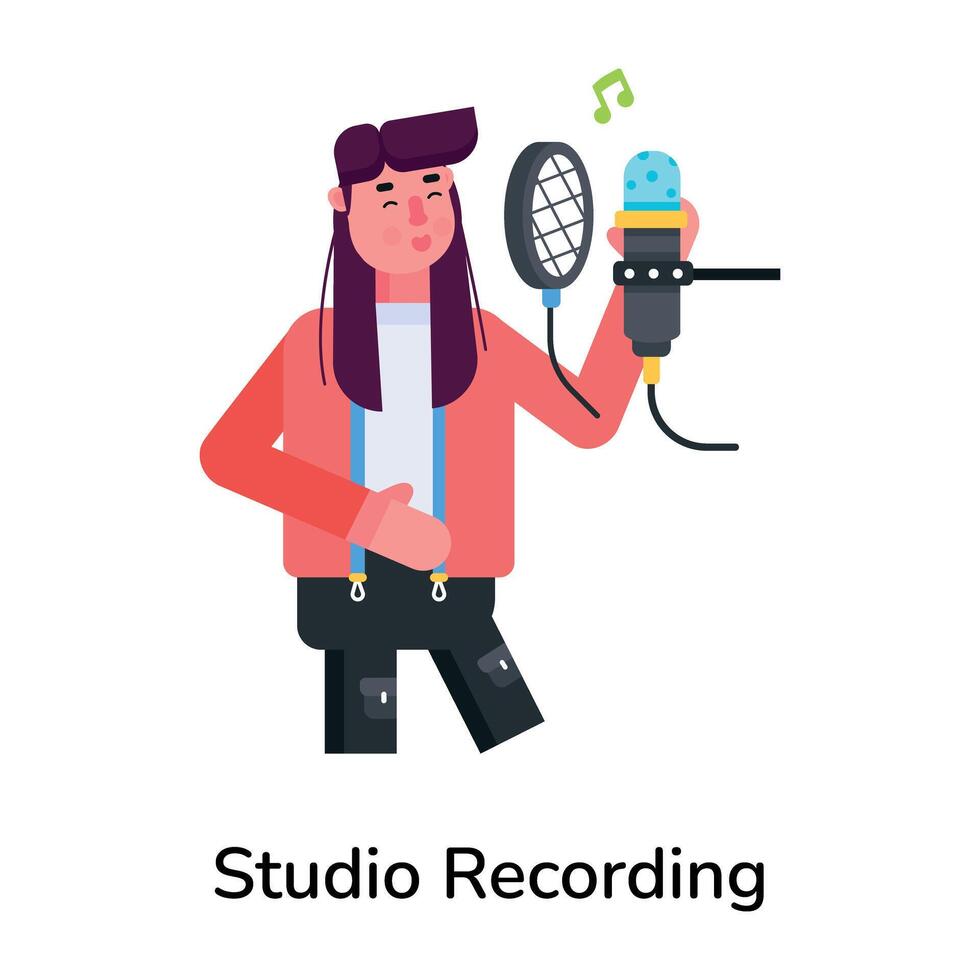 Trendy Studio Recording vector