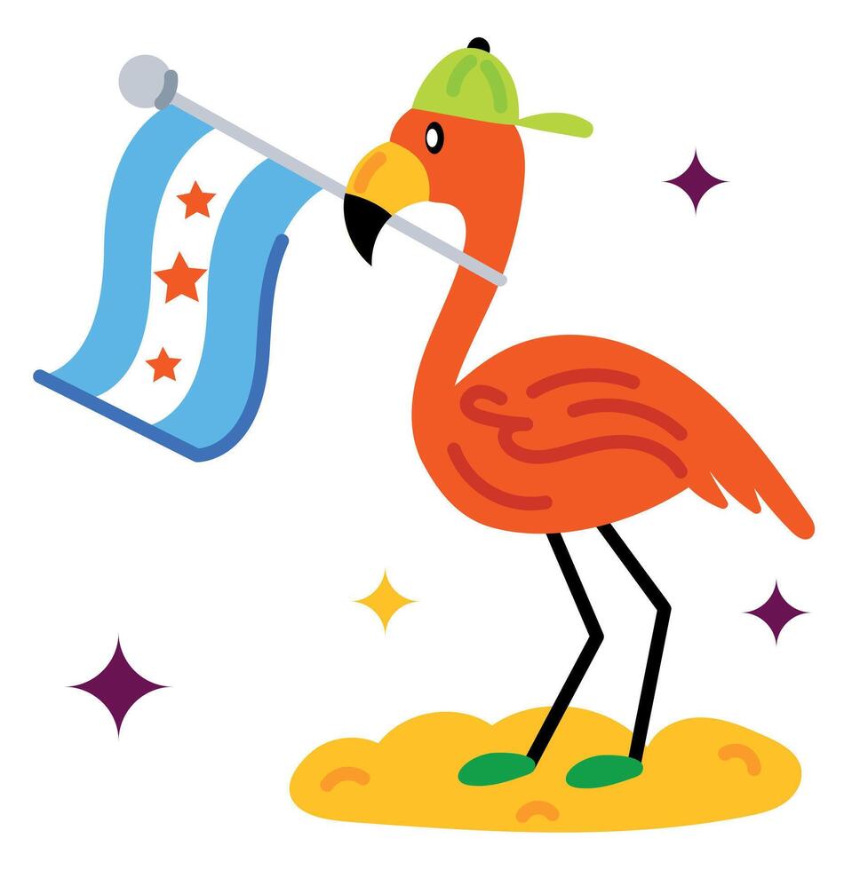 Trendy Flamingo Flag vector