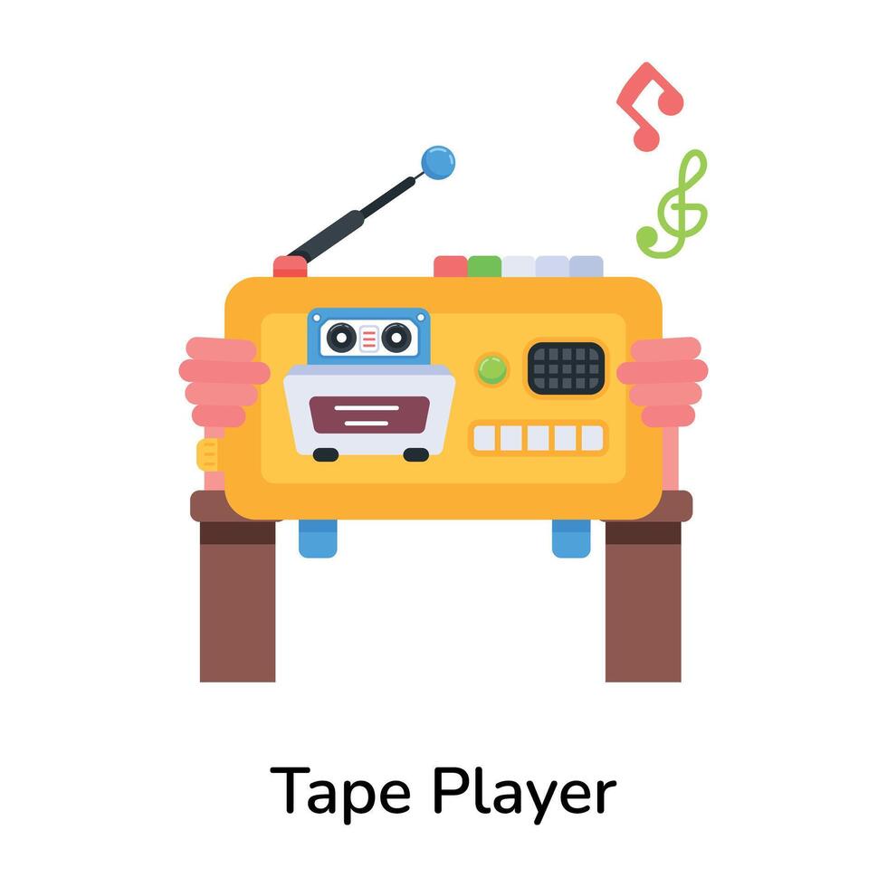 Trendy Tape Player vector