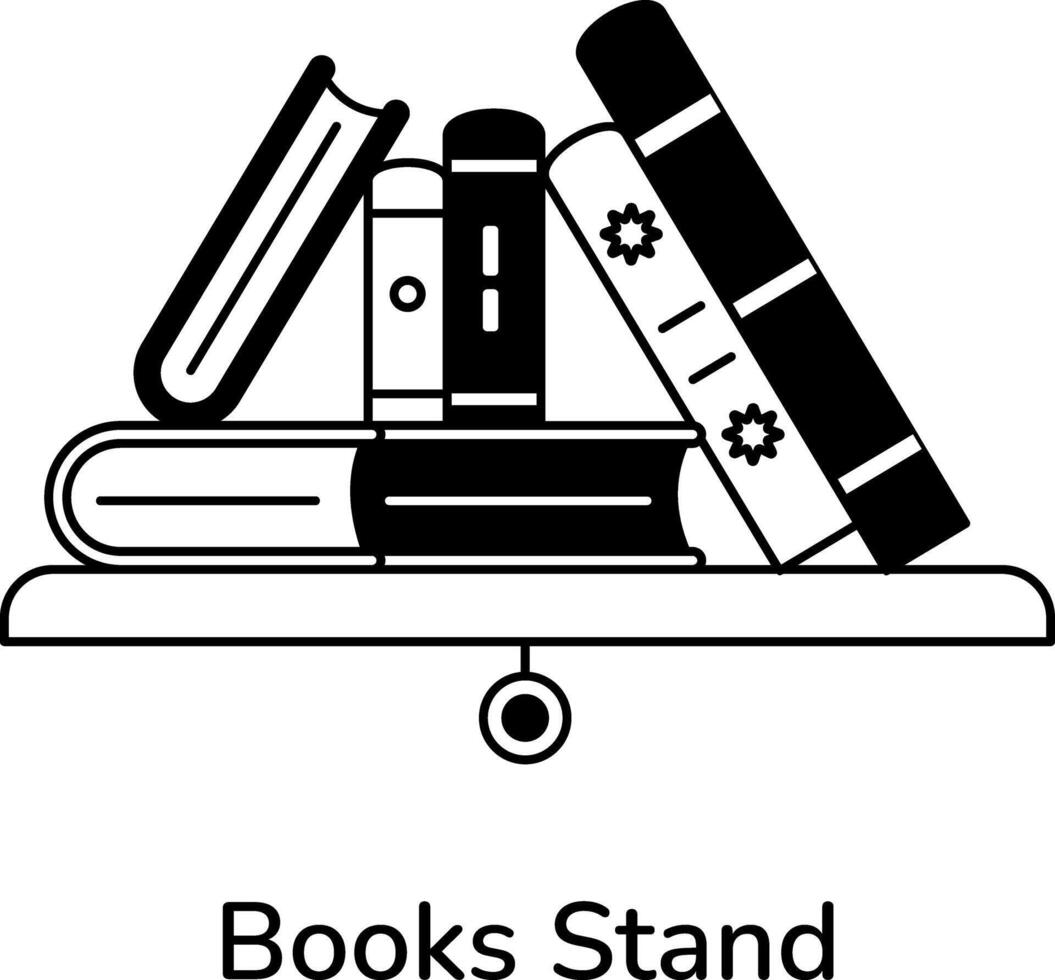 Trendy Books Stand vector