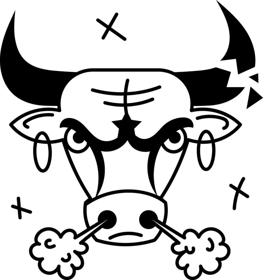 Trendy Angry Bull vector