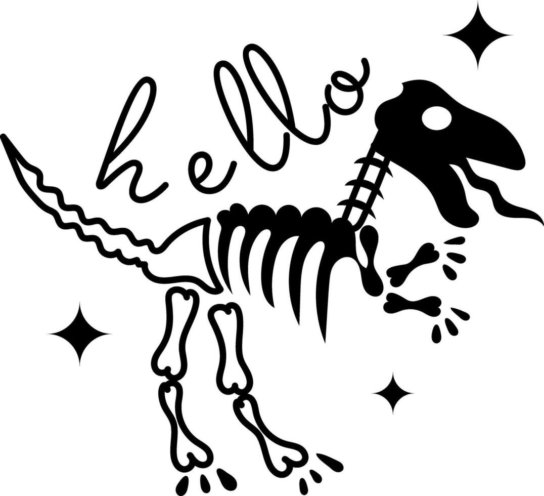 Trendy Dinosaur Skeleton vector