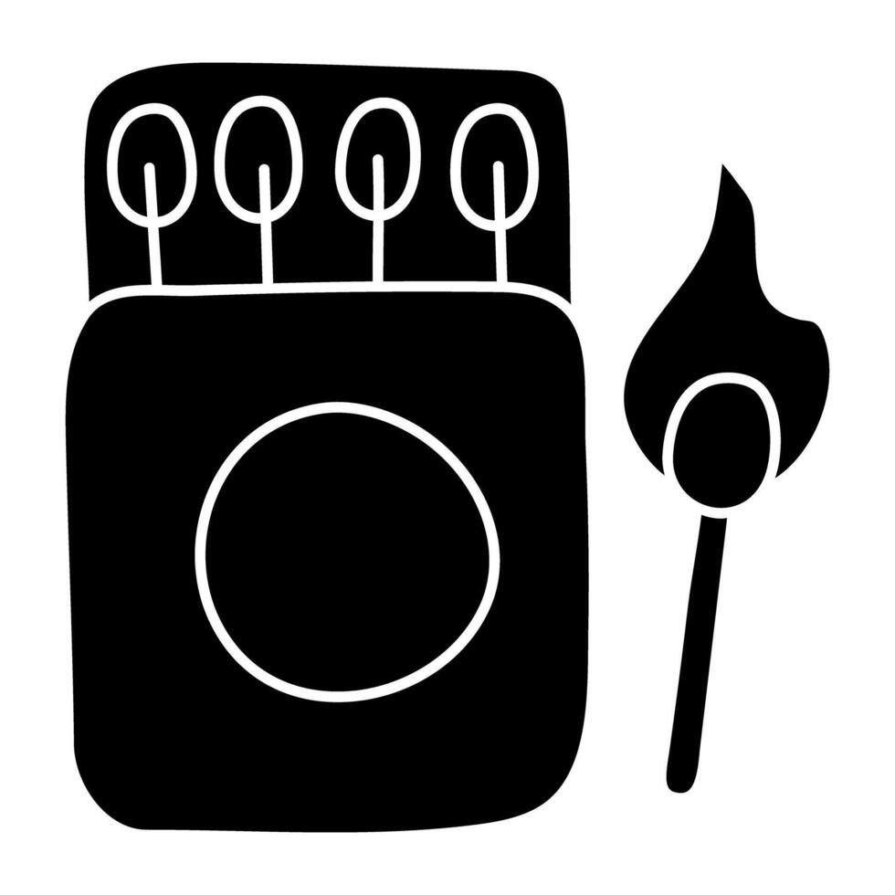 An icon design of match box vector