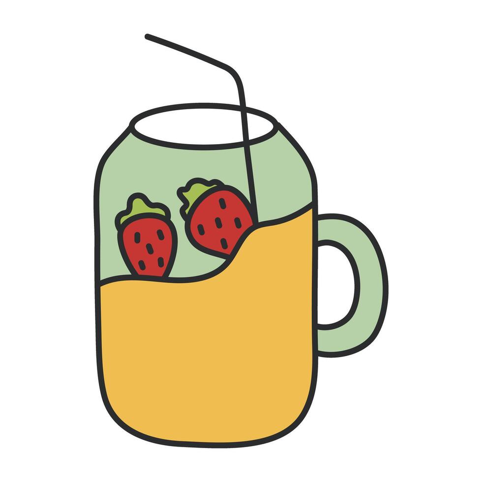Modern design icon of strawberry juice vector