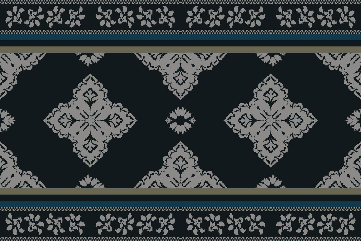 Ikat tribal Indian seamless pattern. Ethnic Aztec fabric carpet mandala ornament native boho chevron textile.Geometric African American oriental traditional vector illustrations. Embroidery style.