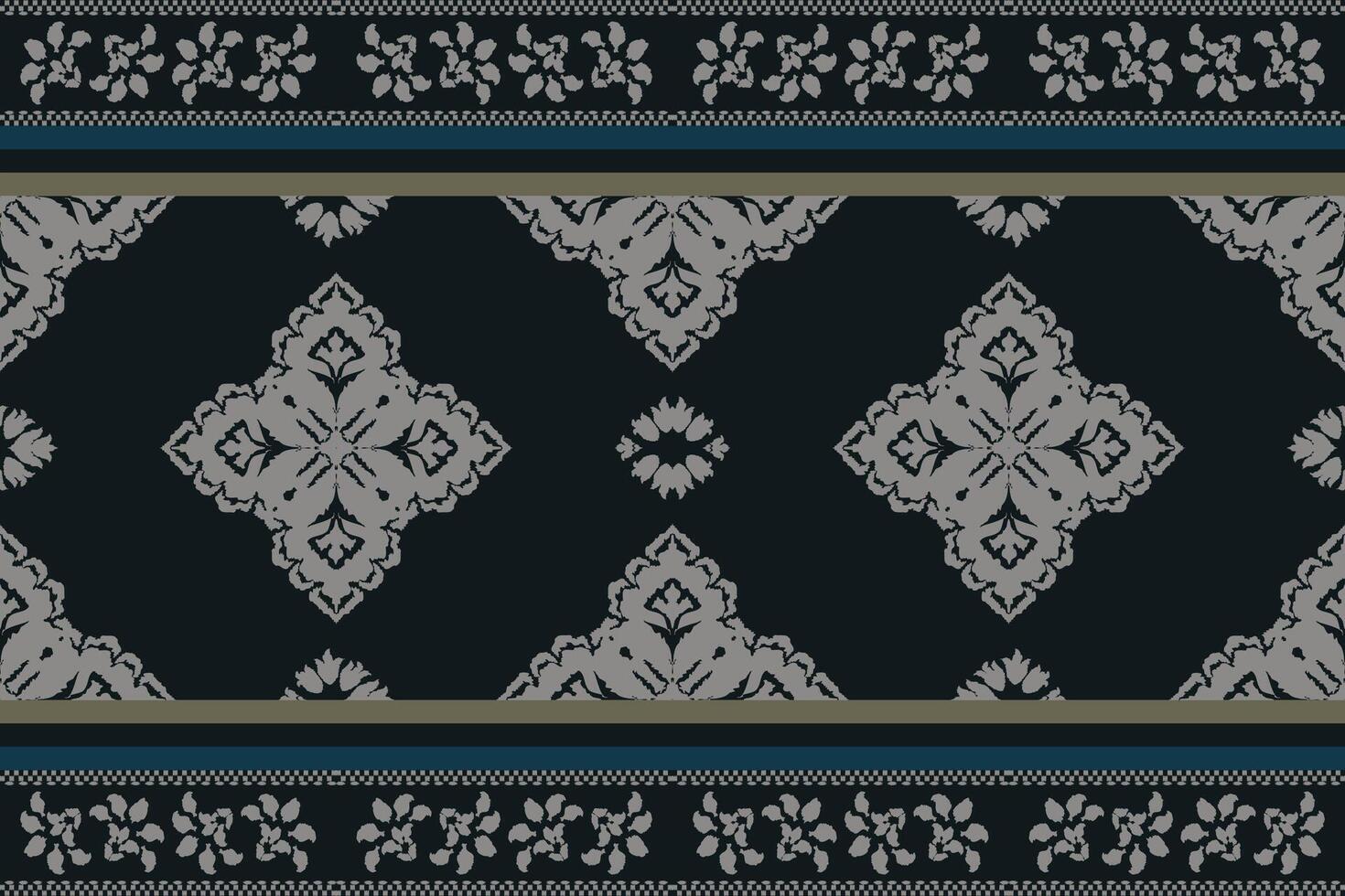 Ikat tribal Indian seamless pattern. Ethnic Aztec fabric carpet mandala ornament native boho chevron textile.Geometric African American oriental traditional vector illustrations. Embroidery style.
