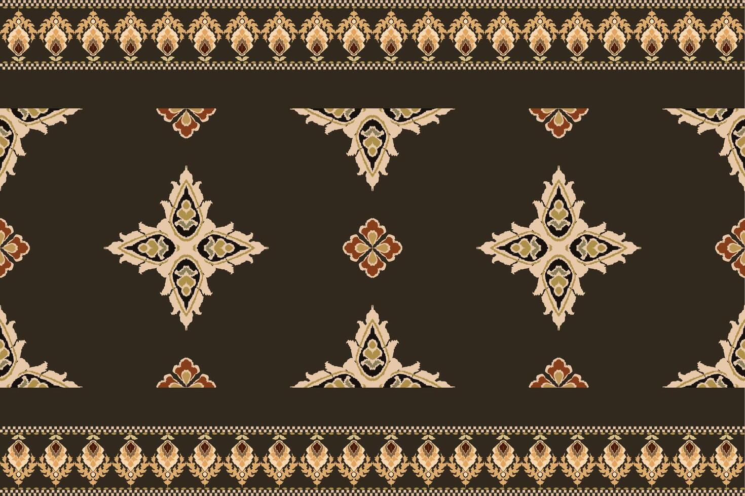 Ikat tribal Indian seamless pattern. Ethnic Aztec fabric carpet mandala ornament native boho chevron textile.Geometric African American oriental traditional vector illustrations. Embroidery style.