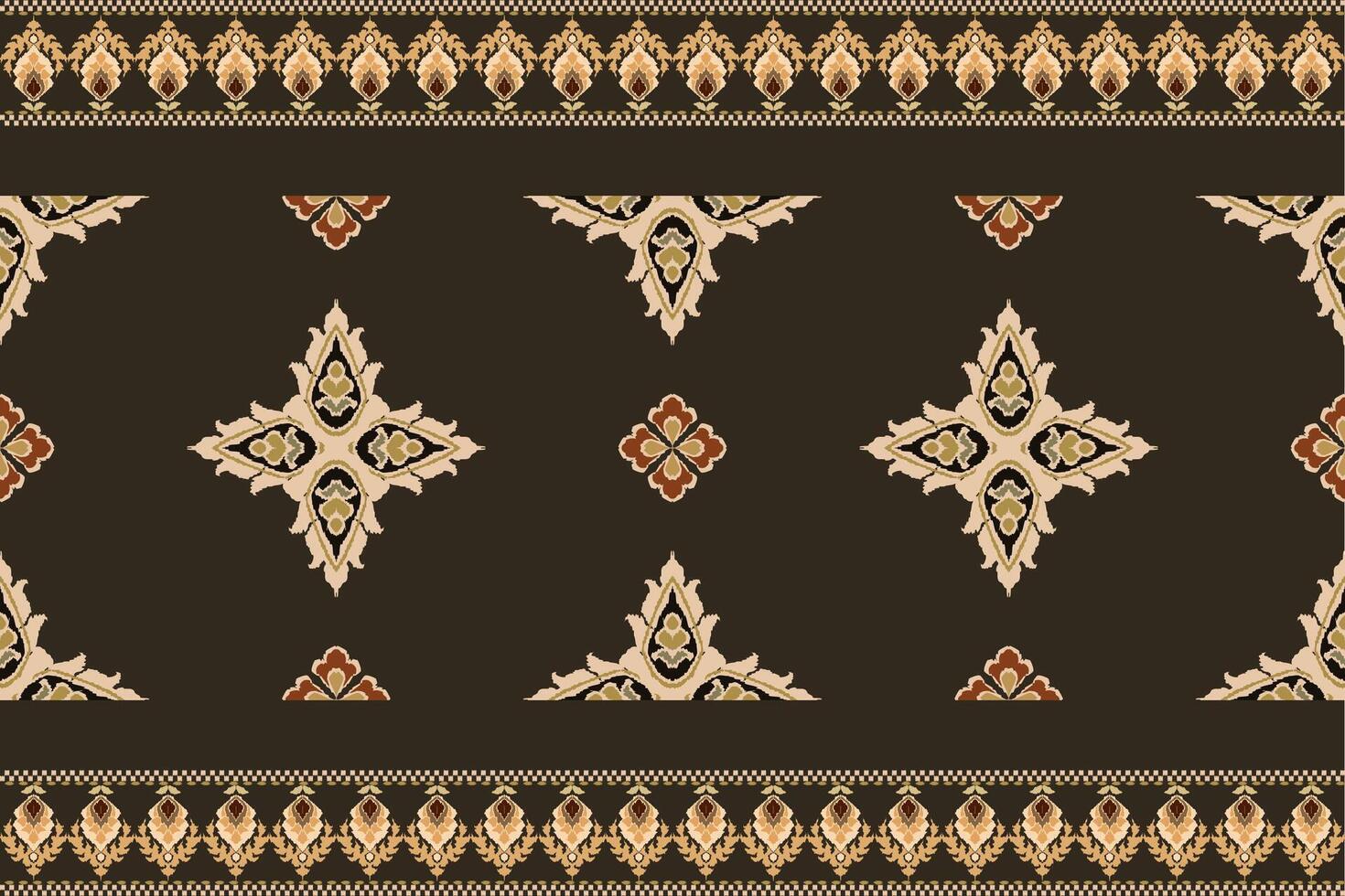 Ikat tribal Indian seamless pattern. Ethnic Aztec fabric carpet mandala ornament native boho chevron textile.Geometric African American oriental traditional vector illustrations. Embroidery style.