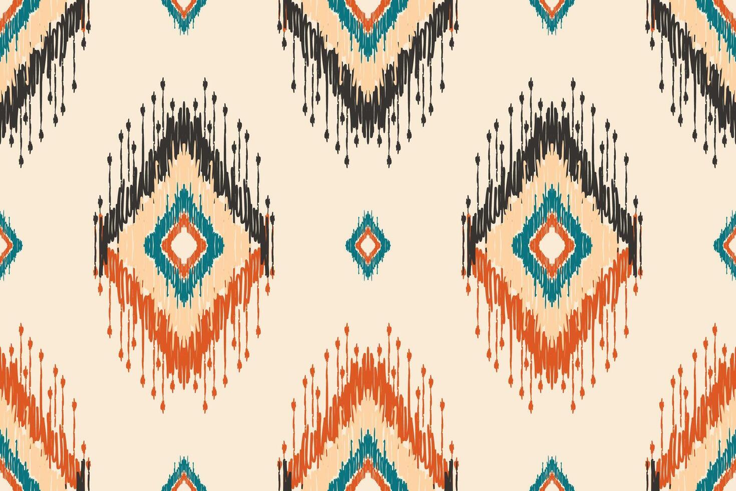 Ikat tribal Indian seamless pattern. Ethnic Aztec fabric carpet mandala ornament native boho chevron textile.Geometric African American oriental traditional vector illustrations. Embroidery style.