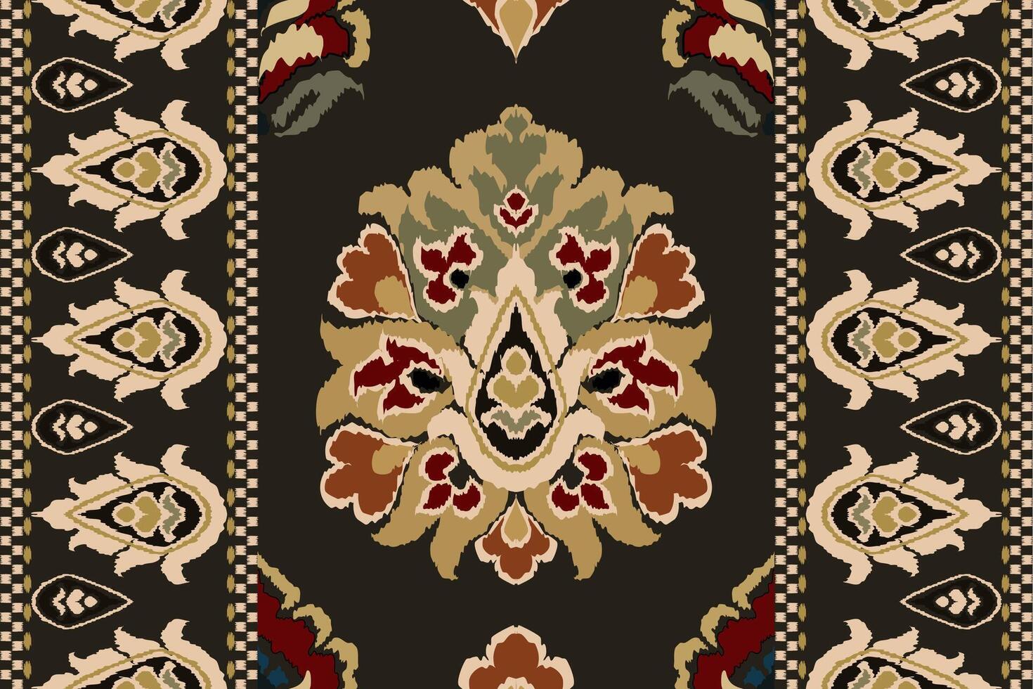 ikat tribal indio sin costura modelo. étnico azteca tela alfombra mandala ornamento nativo boho cheurón textil.geometrico africano americano oriental tradicional vector ilustraciones. bordado estilo.