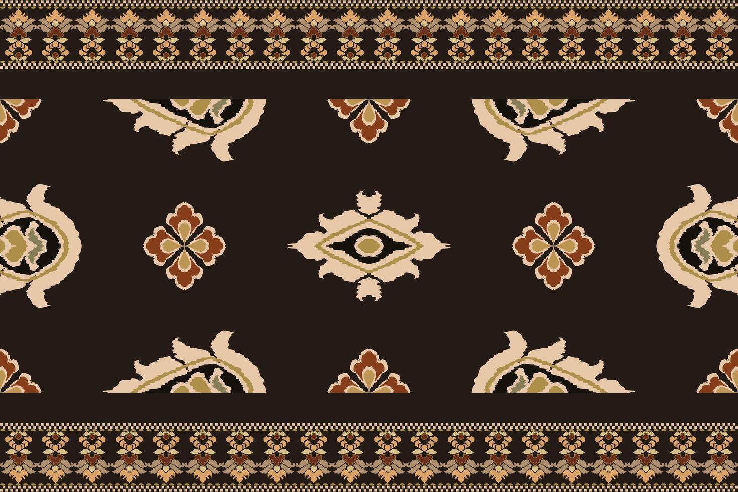 Ikat tribal Indian seamless pattern. Ethnic Aztec fabric carpet mandala ornament native boho chevron textile.Geometric African American oriental traditional vector illustrations. Embroidery style.