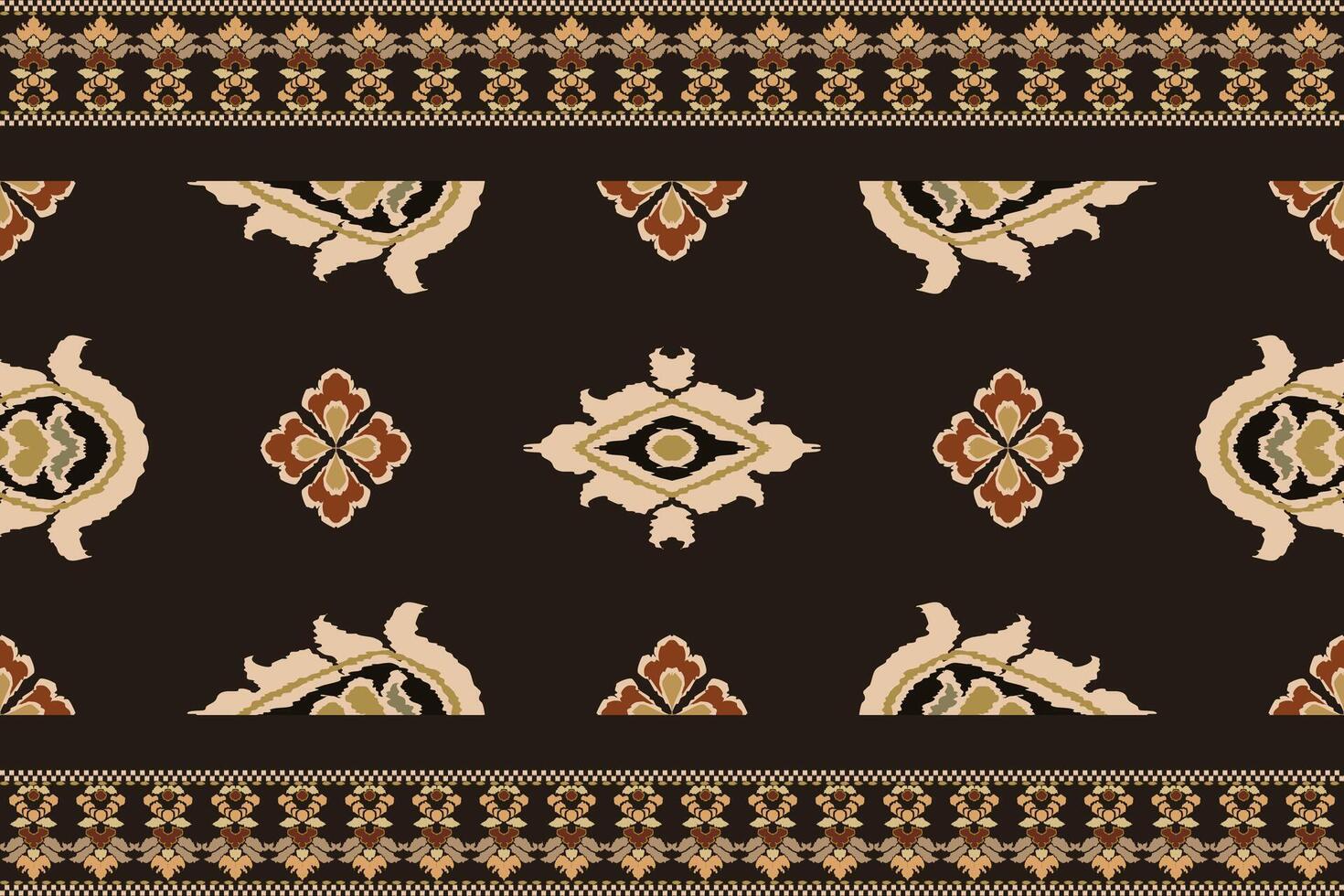 ikat tribal indio sin costura modelo. étnico azteca tela alfombra mandala ornamento nativo boho cheurón textil.geometrico africano americano oriental tradicional vector ilustraciones. bordado estilo.