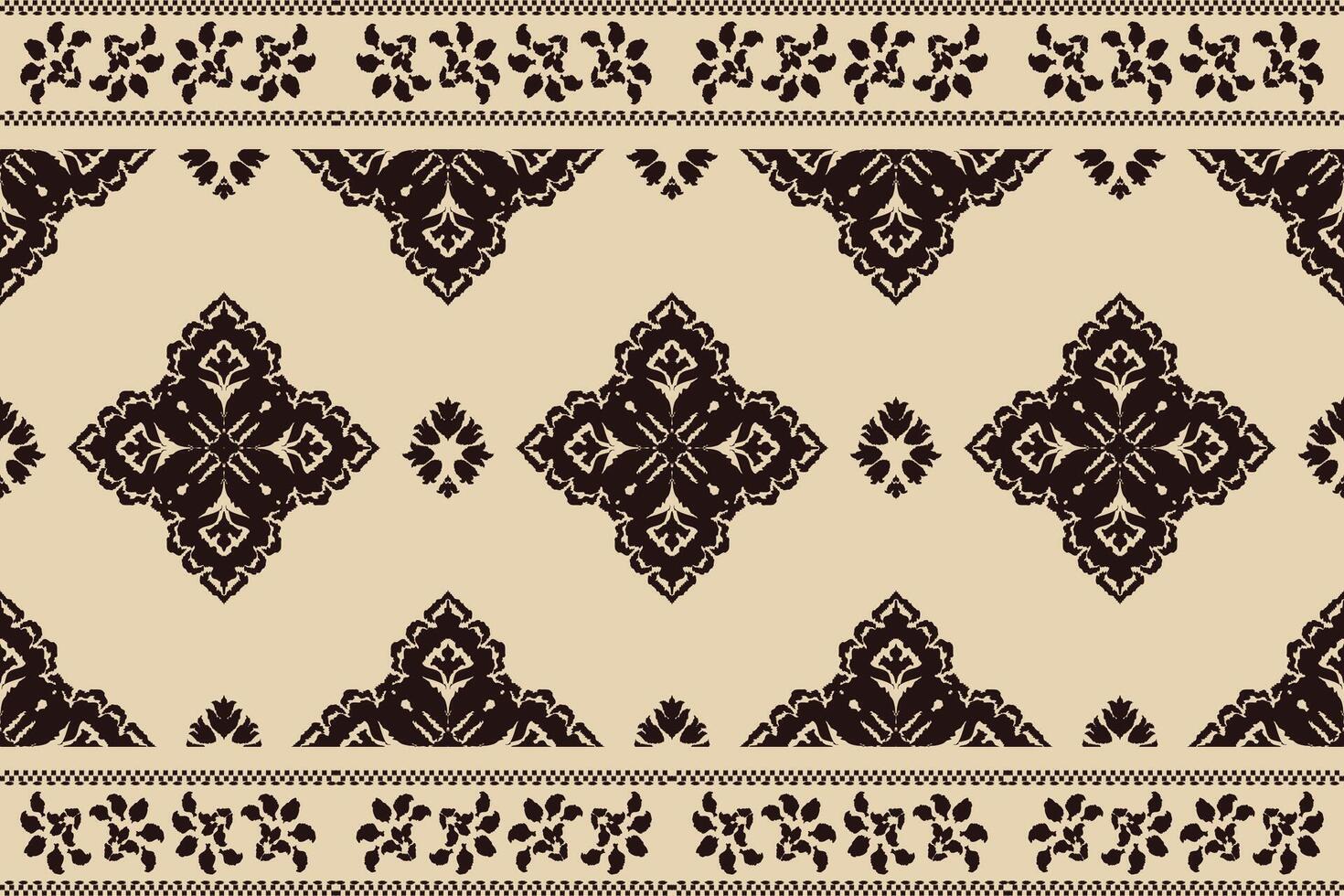 Ikat tribal Indian seamless pattern. Ethnic Aztec fabric carpet mandala ornament native boho chevron textile.Geometric African American oriental traditional vector illustrations. Embroidery style.