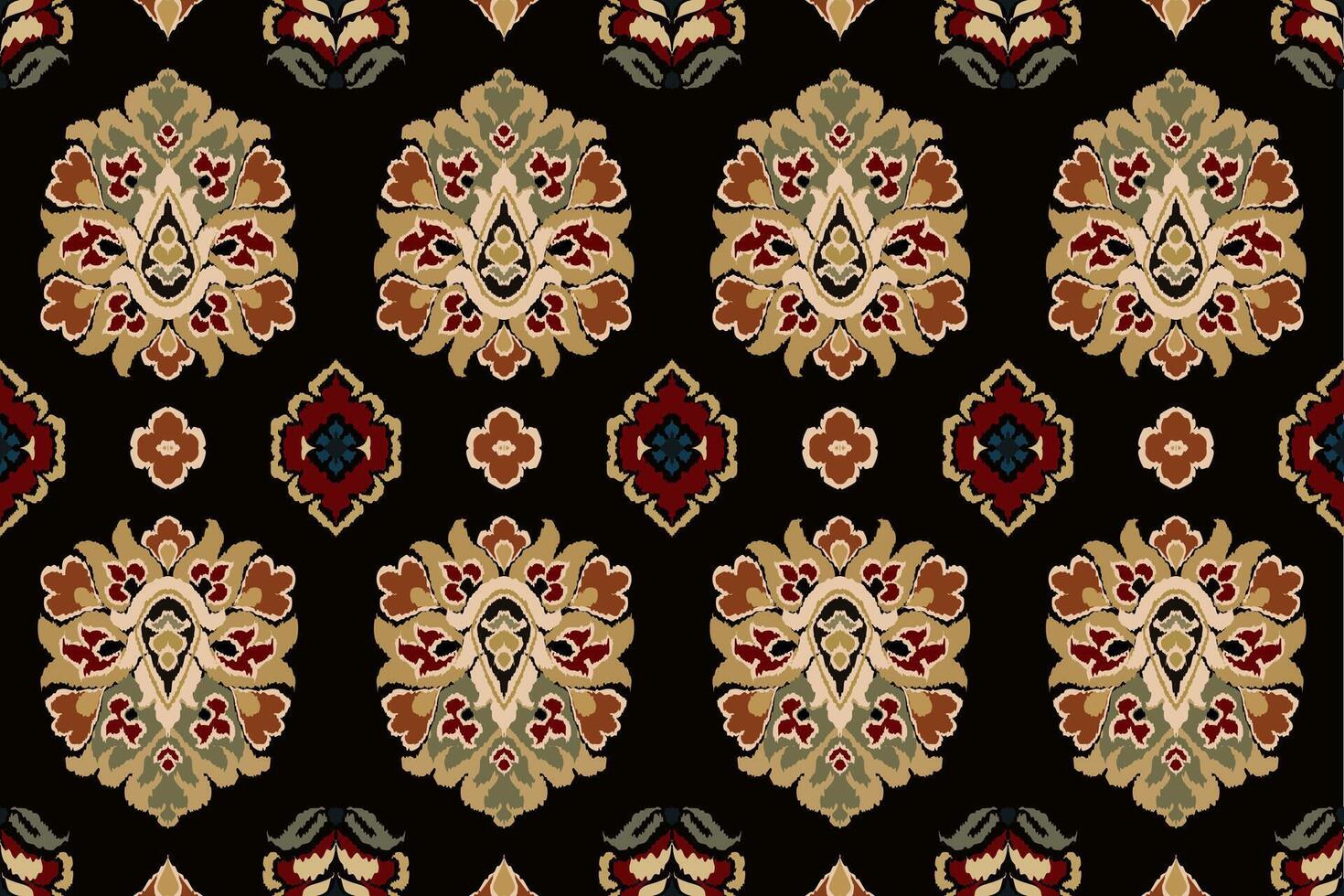 ikat tribal indio sin costura modelo. étnico azteca tela alfombra mandala ornamento nativo boho cheurón textil.geometrico africano americano oriental tradicional vector ilustraciones. bordado estilo.