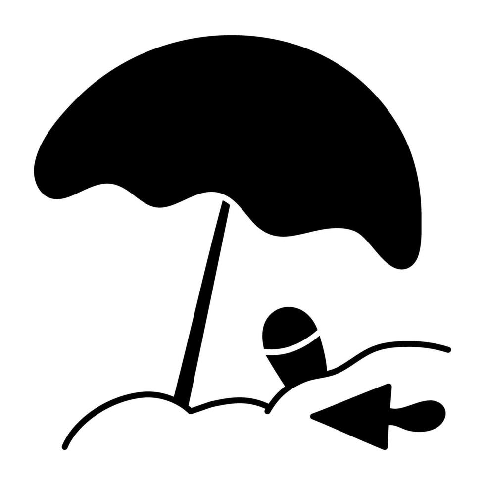 A trendy design icon of  outdoor umbrella vector