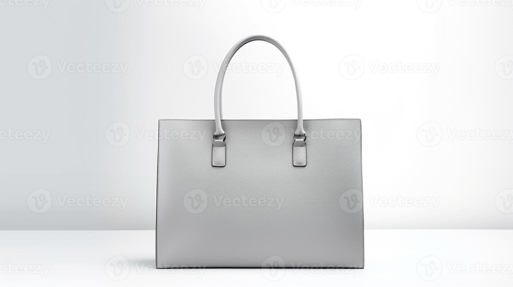 AI generated Gray Leather Bag isolated on white background with copy space for advertisement. AI Generated photo