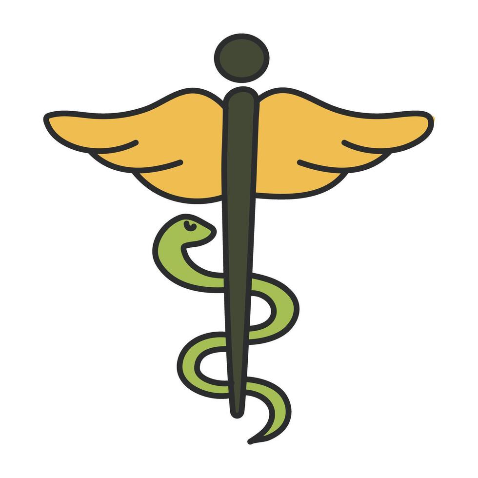 Editable design icon of caduceus vector