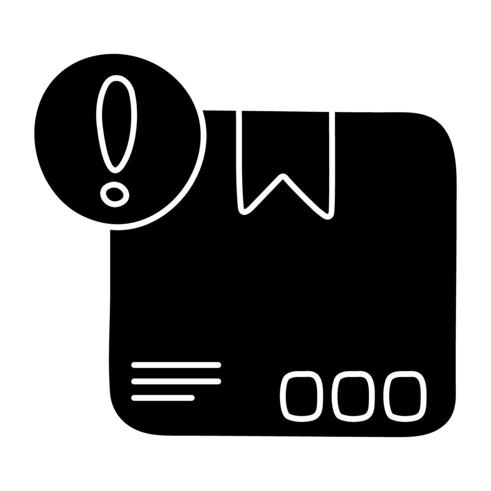 Carton with alert sign, concept of parcel error vector