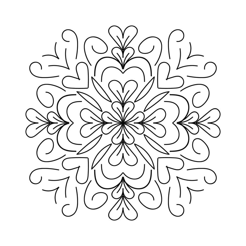 mandala colorante página. negro y blanco mandala vector aislado en blanco. vector ilustración