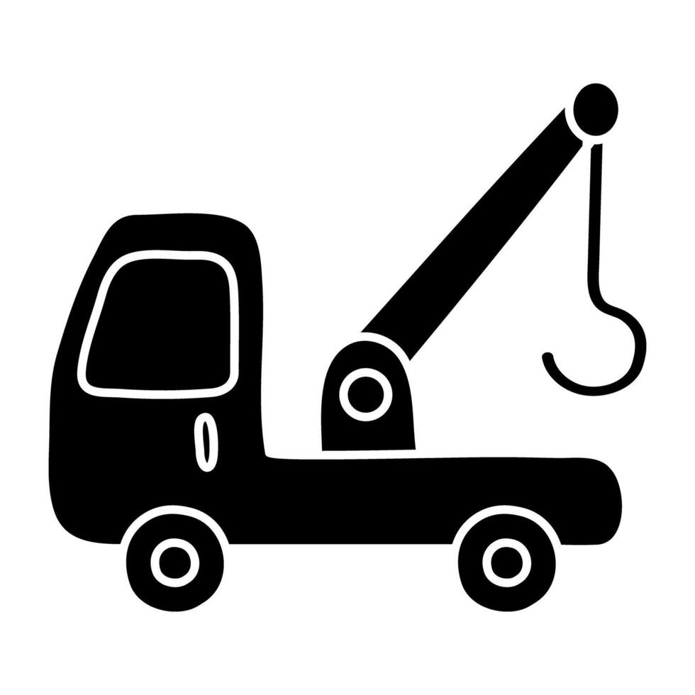 Conceptual solid design icon of tow truck vector