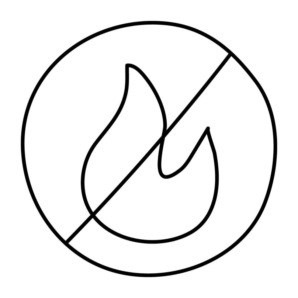 An icon design of no fire vector