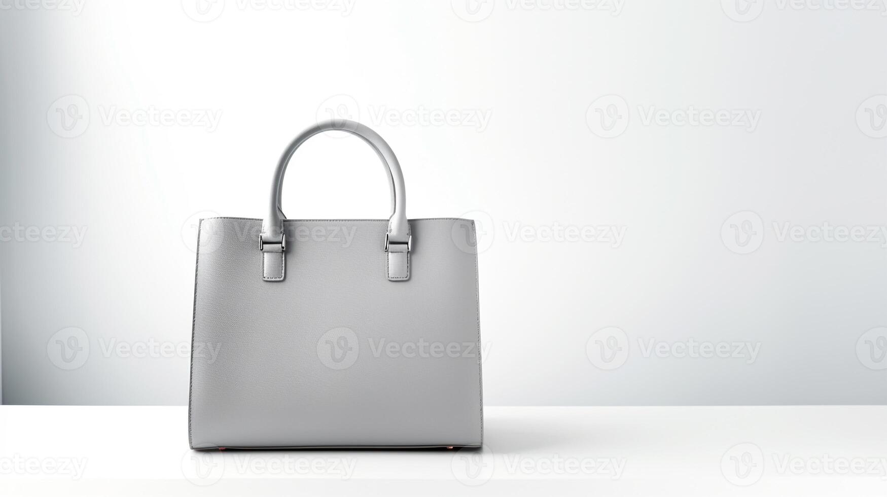 AI generated Gray Leather Bag isolated on white background with copy space for advertisement. AI Generated photo