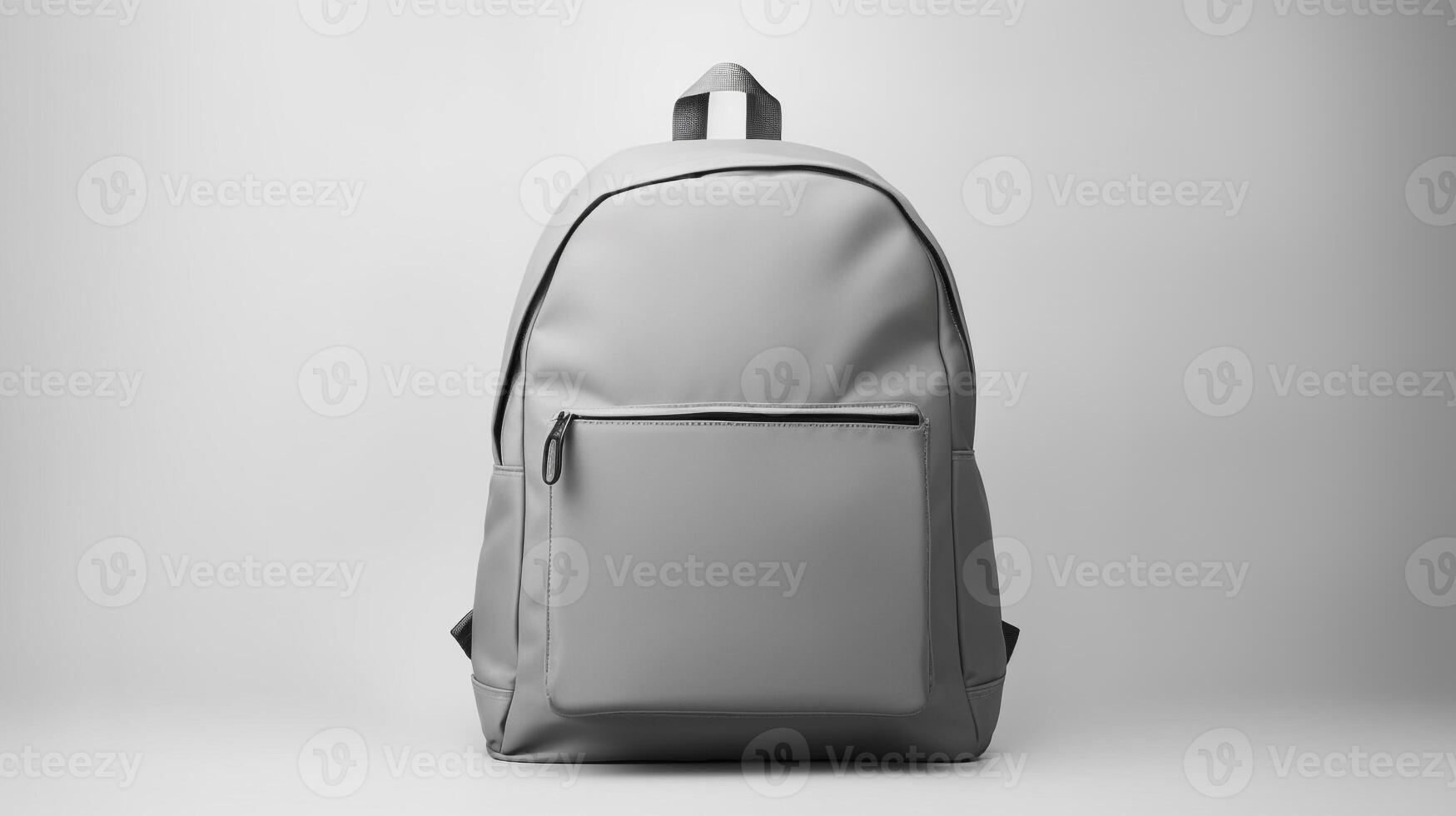 AI generated Gray Daypack Bag isolated on white background with copy space for advertisement. AI Generated photo