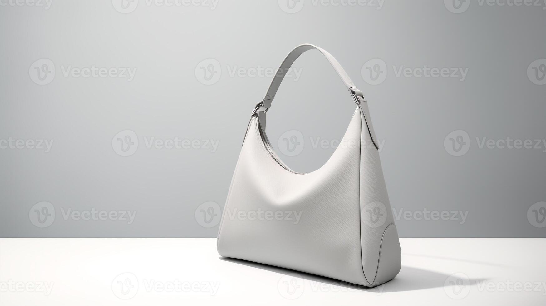 AI generated Gray Hobo Bag isolated on white background with copy space for advertisement. AI Generated photo