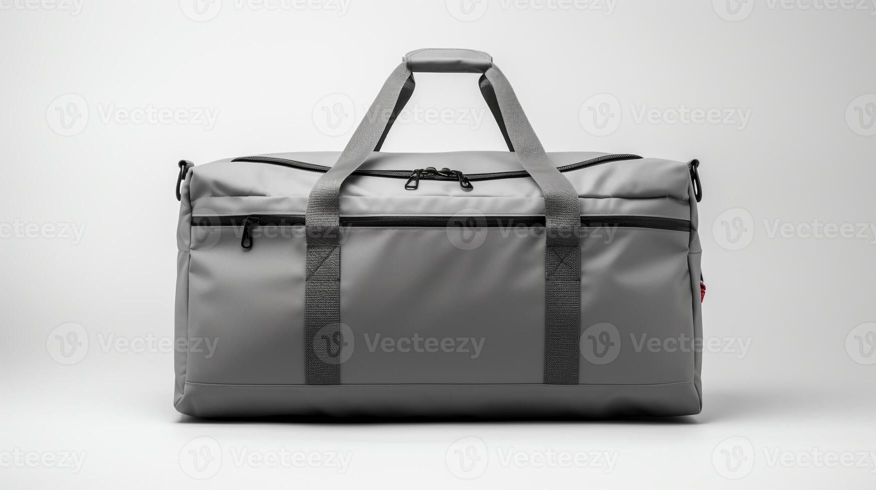 AI generated Gray Duffel Bag isolated on white background with copy space for advertisement. AI Generated photo