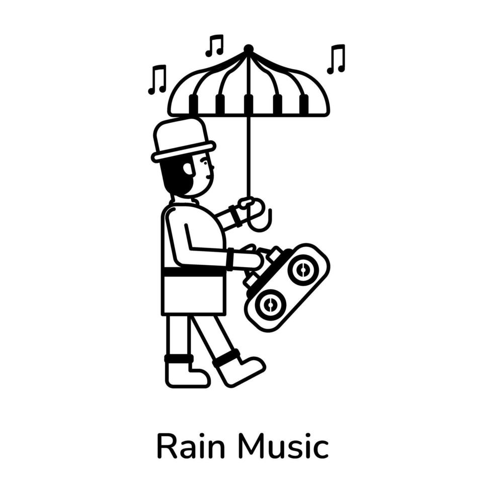 Trendy Rain Music vector