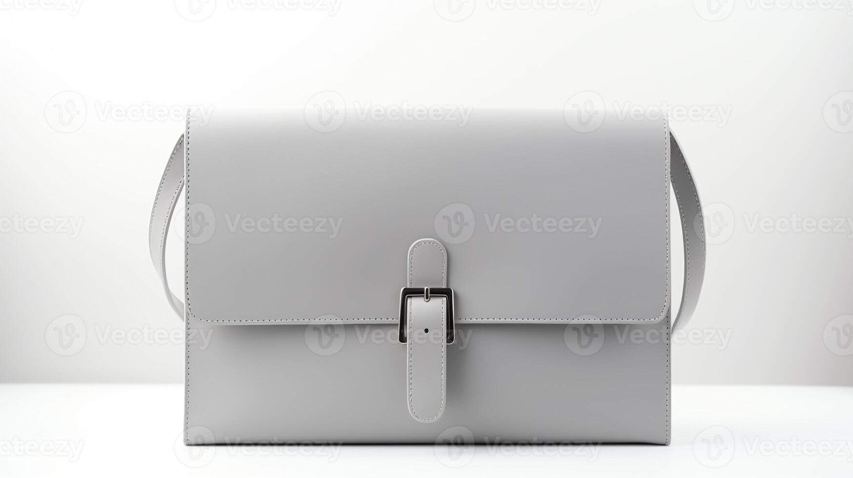 AI generated Gray Satchel Bag isolated on white background with copy space for advertisement. AI Generated photo