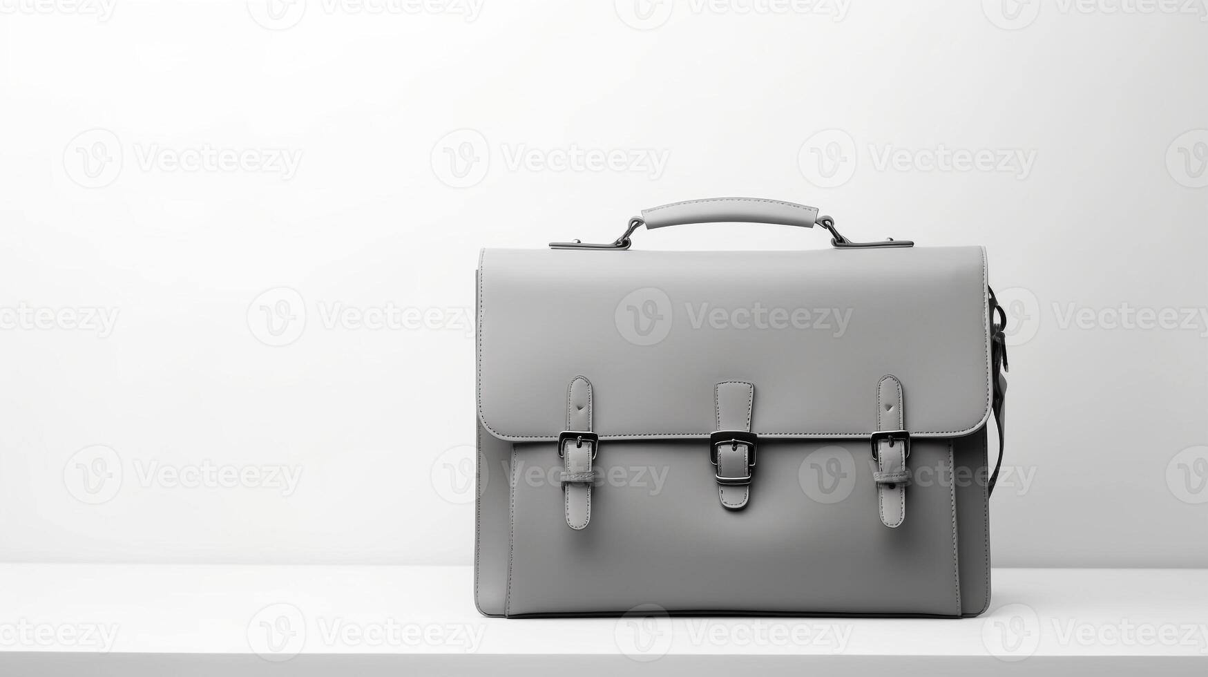 AI generated Gray Satchel Bag isolated on white background with copy space for advertisement. AI Generated photo