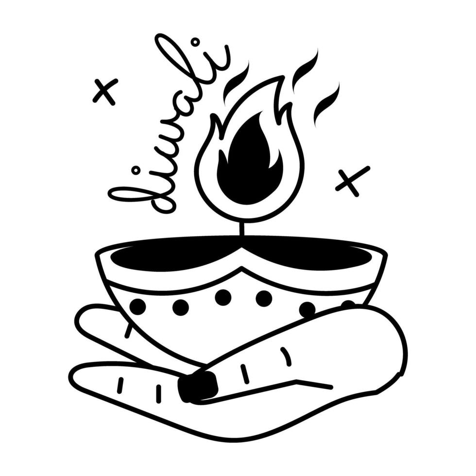 Trendy Diwali Lamp vector