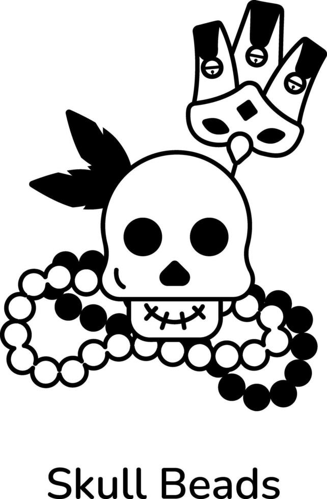 Trendy Skull Beads vector