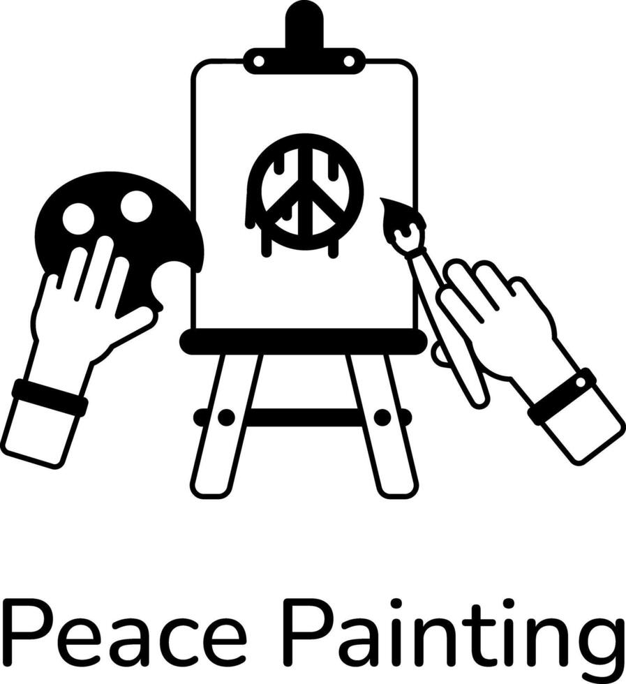 Trendy Peace Painting vector