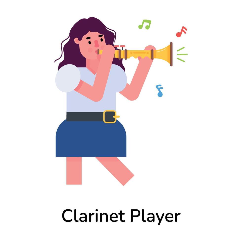 Trendy Clarinet Player vector