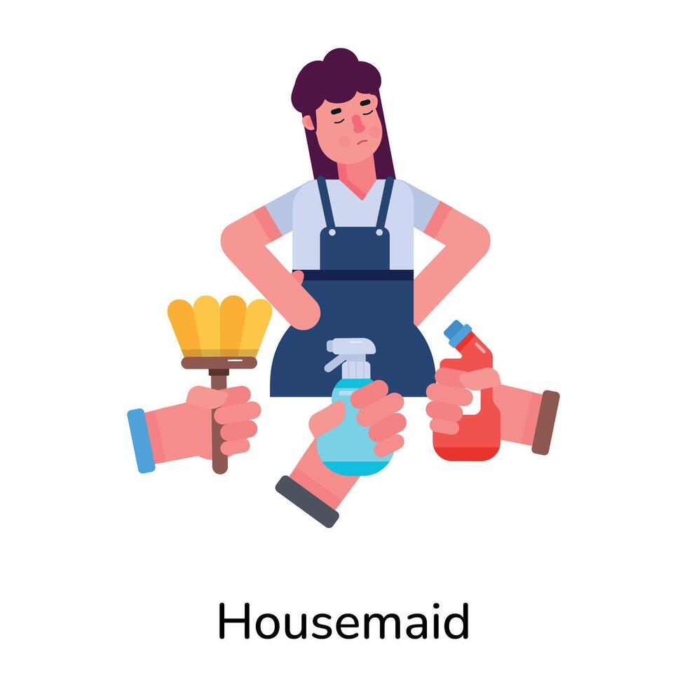 Trendy Housemaid Concepts vector